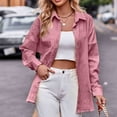 thumbnail image 6 of UVEASISHA Solid Shirt Jackets for Women Long Sleeve Lapel Button Down Shirts Fall Casual Lightweight Coats 2025 Trendy Cardigan Jacket Sales Today,Pink,M, 6 of 10