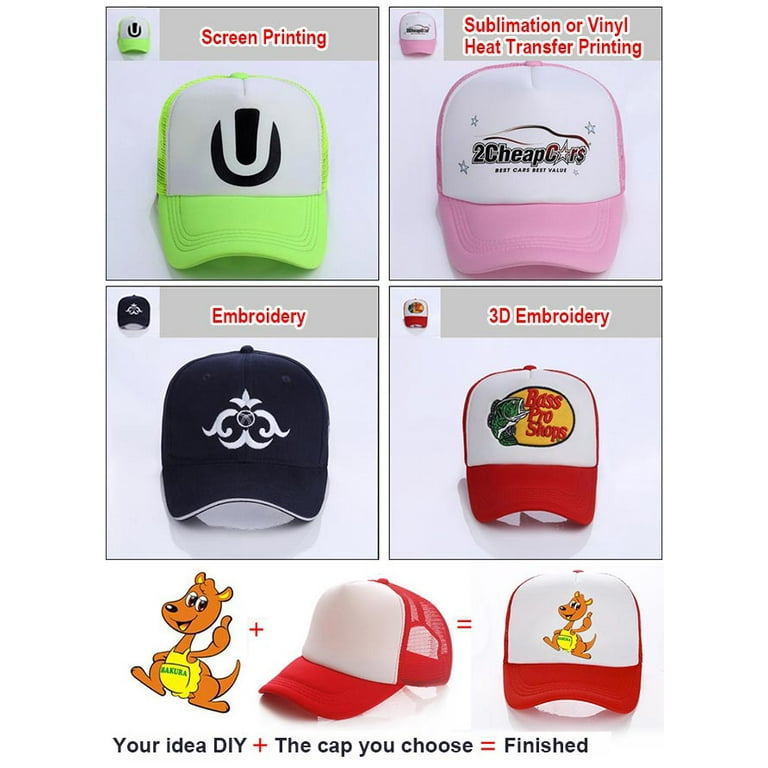 Buy 10pcs Unfinished Sublimation Hats Blank Heat Transfer Baseball DIY Mesh  Hats Online  . Made of polyester, sponge, PVC, safe to use,  washable and reusable, not easy to fade or break
