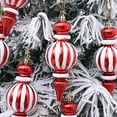 thumbnail image 7 of 2 Pcs 7 Inch Candy Finial Christmas Ornaments Hanging Christmas Finials Ornaments Striped Drop Decor for Vintage Holiday Xmas Tree Party Decoration(Red and White), 7 of 7