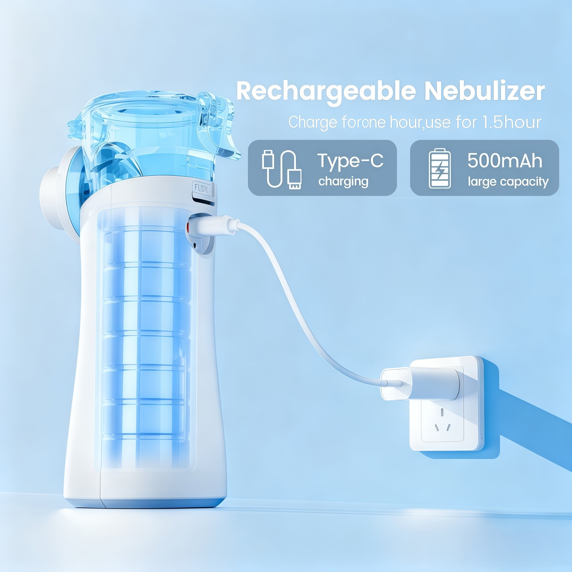 Ziqing Portable Handheld Personal Breathing Humidifier with LED Screen for Home & Travel