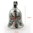 thumbnail image 2 of LLC Cross Bell Pendant Men Stainless Steel Exquisite Motorcycle Biker Bell Pendant Accessory for Travel, 2 of 6