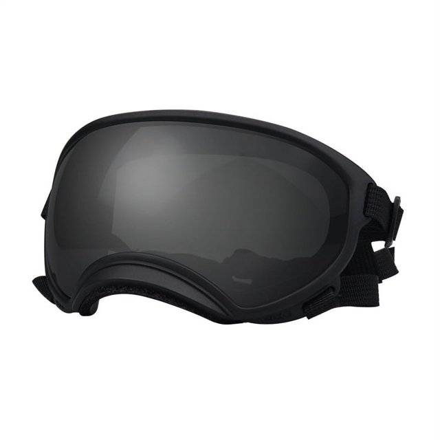 Gafas de sol para perros, protección UV, a prueba de viento, a prueba de polvo, protección antivaho, gafas para mascotas, gafas con correas ajustables (película azul)