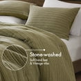 thumbnail image 3 of Premium Cotton Bedding Sets Waffle Texture Green Comforter AllSeason Full/Queen, 3 of 10