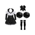 thumbnail image 2 of Linjinx Girls Kids Cheer Leader Outfit Fancy Party Dress Carnival Performance A Black&White 12, 2 of 5