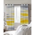 thumbnail image 3 of Yellow Grey Blackout Curtains 72 Inches Long for Bedroom, Vintage Farmhouse Abstract Oil Painting Thermal Insulated Room Darkening Black Out Window Curtain Panels Grommet Drapes for Living Room, 3 of 8