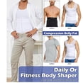 thumbnail image 6 of POP CLOSETS Men Body Shaper Slimming Vest Tummy Control Waist Trainer Tank Top Compression Shirt, 6 of 7