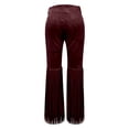 thumbnail image 5 of ANINEO Women Retro Western Fringe Pants For High Waist Flared Trousers Casual Boho Bottoms Solid Color Holiday Daily Female Slacks, 5 of 5