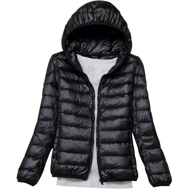 Chaqueta de plumón para mujer con capucha Abrigos de plumón para mujer Chaqueta de plumón ultraligera y plegable para mujer Abrigo relleno de plumón Parka acolchada