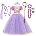 thumbnail image 3 of Disney Vestido de princesa para niña, disfraz de Rapunzel, Vestido de baile de lujo para fiesta de cumpleaños, ropa de fantasía para Halloween y Carnaval, 3 of 5