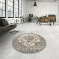 thumbnail image 4 of Ahgly Company Tapis Rond Industriel Moderne Lavable en Machine, Violet, 6 Pieds Rond, 4 of 7