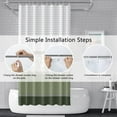 thumbnail image 4 of Boho Shower Curtain for Bathroom Sage Green Leaves Fabric Shower Curtains Stripe Lines Bathtub Decor 72x72inches Waterproof Shower Curtain Set with Hooks, 4 of 6