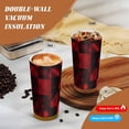 thumbnail image 4 of Stainless Steel Coffee Cup 7.7×2.6×3.5in Tapered Design Nylon Woven Wrist Strap Portable Durable Cup Bottom With Non-Slip Sticker Darkred Geometric Patterns_2, 4 of 8