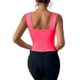 thumbnail image 2 of Women'S Sleeveless Skinny Basic Strappy Crop Tank Tops 2025 Rose Red M, 2 of 7