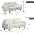 thumbnail image 3 of HomeStock Modern Motifs Stylish Modern Comfortable Couch for Living Room & Office Seating-Color:Beige,Size:Leather Sofa, 3 of 5