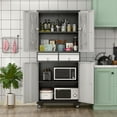 thumbnail image 7 of GangMei Metal Storage Cabinet with 2 Drawer and Pegboards,71" H Top Workbench Mobile Tool Chests Garage Cabinets with 4 Wheels,Tool Cabinets for Home,Office,Shop，Assembly Required, Black/Gray, 7 of 7