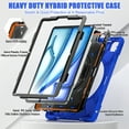 thumbnail image 4 of For iPad Air 13 inch / iPad Pro 12.9 inch 6th/ 5th/ 4th/ 3rd Case, 360 Hand Strap, Shoulder Strap, Kickstand, Rugged Drop Protection, Blue, 4 of 7