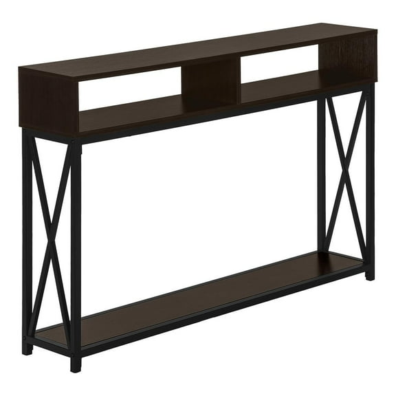 Accent Table Console Entryway Narrow Sofa Bedroom Metal Brown