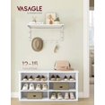 thumbnail image 2 of Banc à Chaussures VASAGLE, Banc de Rangement, 6 Compartiments, Tablettes Ajustables, pour Salon, Entrée, Dortoir, 29,5 x 100 x 50 cm, Blanc Nuage, 2 of 5