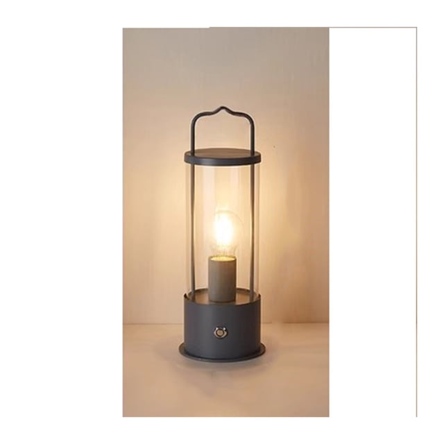 Lámpara de mesa de noche for exteriores, balcón, Patio, techo, lámpara de mano de Metal, lámpara de caballo, lámparas de mesa recargables táctiles de escritorio