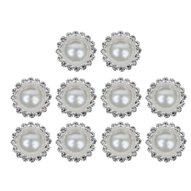 Inteprter 10 Uds botones de perlas de imitación de diamantes de imitación 16mm Retro DIY coser adornos artesanales para ropa bolsa zapatos Tela de costura y artesanía Inteprter HA000075-00B