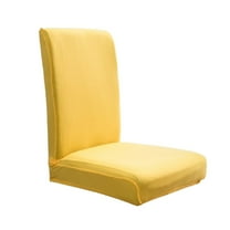 XIAOLE Chair Covers for Dining Room, Stretch Solid Color Chair Covers, Washable Spandex Dining Chair Slipcovers Seat Protector for Dining Room, Kitchen, Hotel (Yellow)