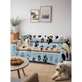 thumbnail image 6 of Blue Dog Paw Print Couch Cover for 2 Cushion Couch, Vintage Farmhouse Rustic Wooden Grain Washable Love Seat Sofa Covers Slipcover, Throw Sofa Covers for Pets, Furniture Protector 71"x102", 6 of 9
