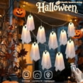 thumbnail image 4 of 10 Packs Halloween Ghost String Light Decor, Spooky Lighting Ghost with 8 Modes, LED String Light Halloween Decor for Indoor Outdoor Party (Remote Control), 4 of 10