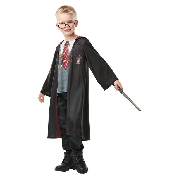 Harry Potter - Bata de Disfraz Deluxe Diseño Gryffindor Niños (Negro)