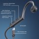 thumbnail image 5 of Methold Auricular de conducción ósea de plástico 110mAh Estéreo Inalámbrico compatible con Bluetooth 5.1 TPE Antideslizante Auriculares de baja Cables de audio/vídeo Negro, 5 of 6