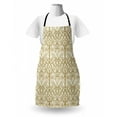 thumbnail image 3 of Geometric Apron, 1920s Style Futuristic Retro Mix Vertically Symmetrical Design, Unisex Kitchen Bib with Adjustable Neck for Cooking Gardening, Adult Size, Pale Brown and Off White, by Ambesonne, 3 of 4
