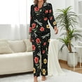thumbnail image 2 of Top-kevin Women Long Sleeve Pajama Set Comfy Pjs Sets Cute Cookie Pattern 2 Piece Lounge Set, 2 of 12