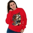 thumbnail image 5 of Betty Boop Biker Flaming Skull Tattoo Women Crewneck Sweatshirt Brisco Brands L, 5 of 5