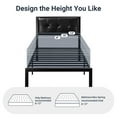 thumbnail image 6 of Allewie Twin Size Metal Platform Bed Frame with Faux Leather Button Tufted Headboard, Under-Bed Storage, Black, 6 of 10