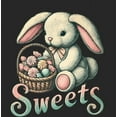 thumbnail image 2 of Sweets Bunny WIth Candy Basket   Boy's Black Long Sleeve Hoodie-Medium, 2 of 3