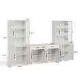 thumbnail image 4 of RichYa Kitchen Pantry Cabinet Set of 4,94" W Buffet Sideboard Coffee Bar with Glass Door Hutch,Modular Storage Cabinets with Shelves & Drawers for Dining Room,White(BEEB), 4 of 10