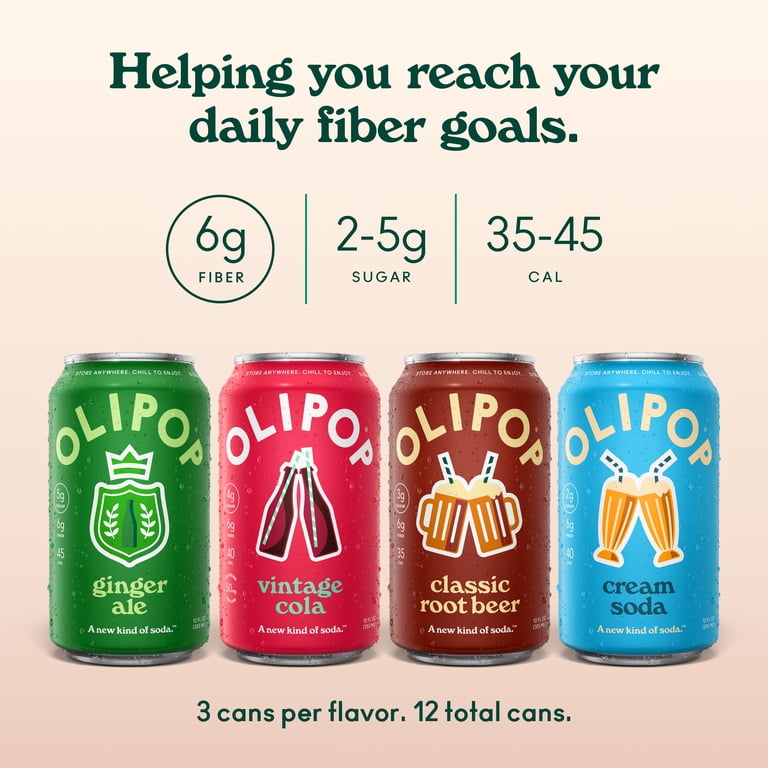 OLIPOP Classic Soda Variety Pack Prebiotic Soda, 12 fl oz, 12 Pack photo 4