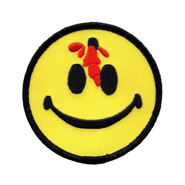 Bloody Bullet Smiley Face Patch Gunshot Happy Smile Embroidered Iron On