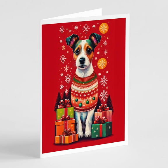 Jack Russell Terrier Holiday Christmas Greeting Cards Pack of 8 7 in x 5 in
