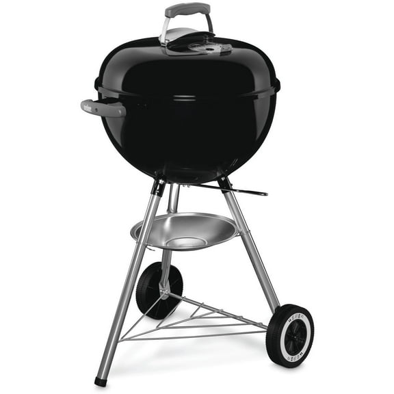 Weber Original Charcoal Grill, 18" Kettle Grill with Lid and Wheels, Black