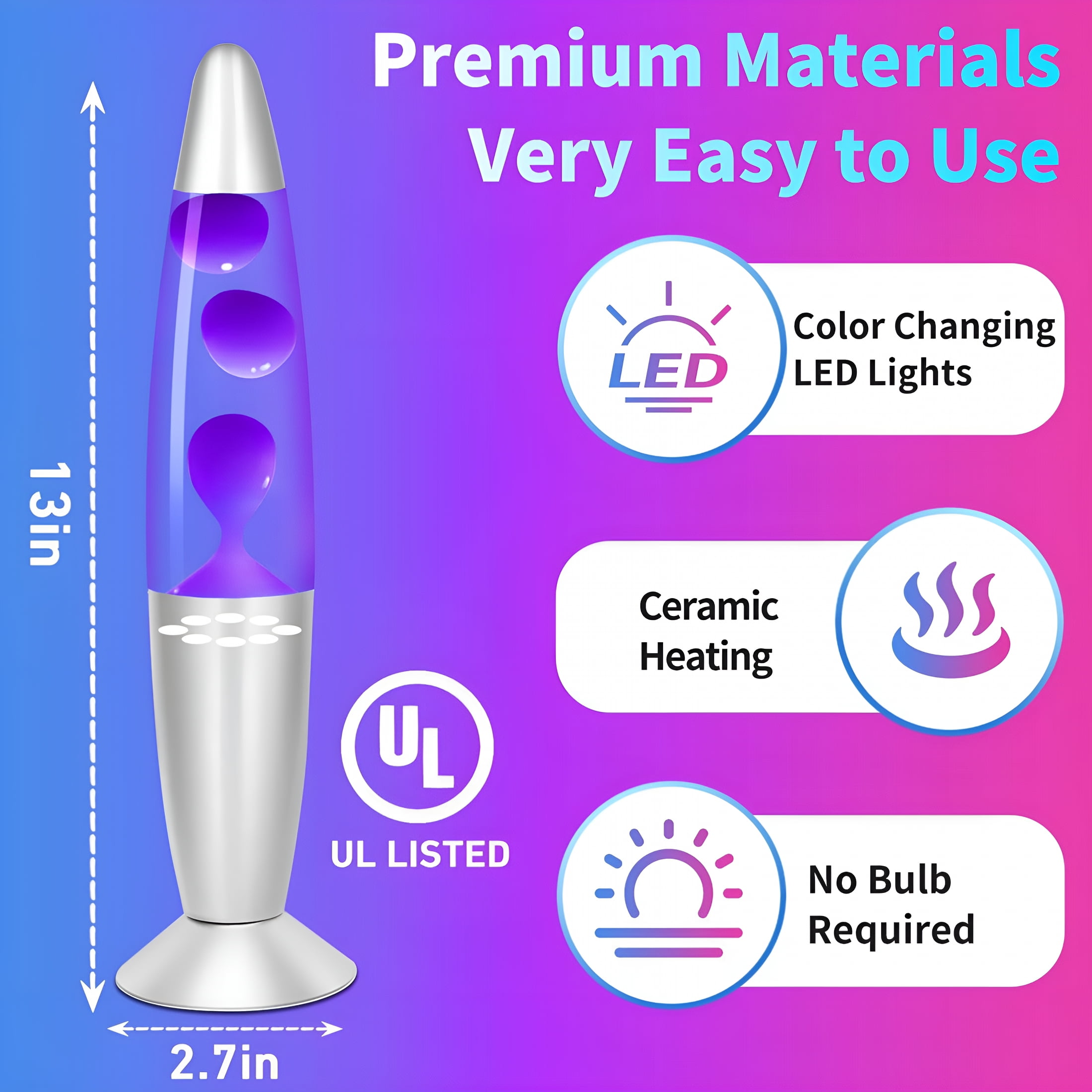 HIBIBUD Volcanic Lava Lamp Gift Jellyfish US Standard LED Color Changing Liquid Motion for Adults Kids Relaxing Night Light Birthday Gifts Boys Girls Home Décor Living Room Bedroom 100Ml