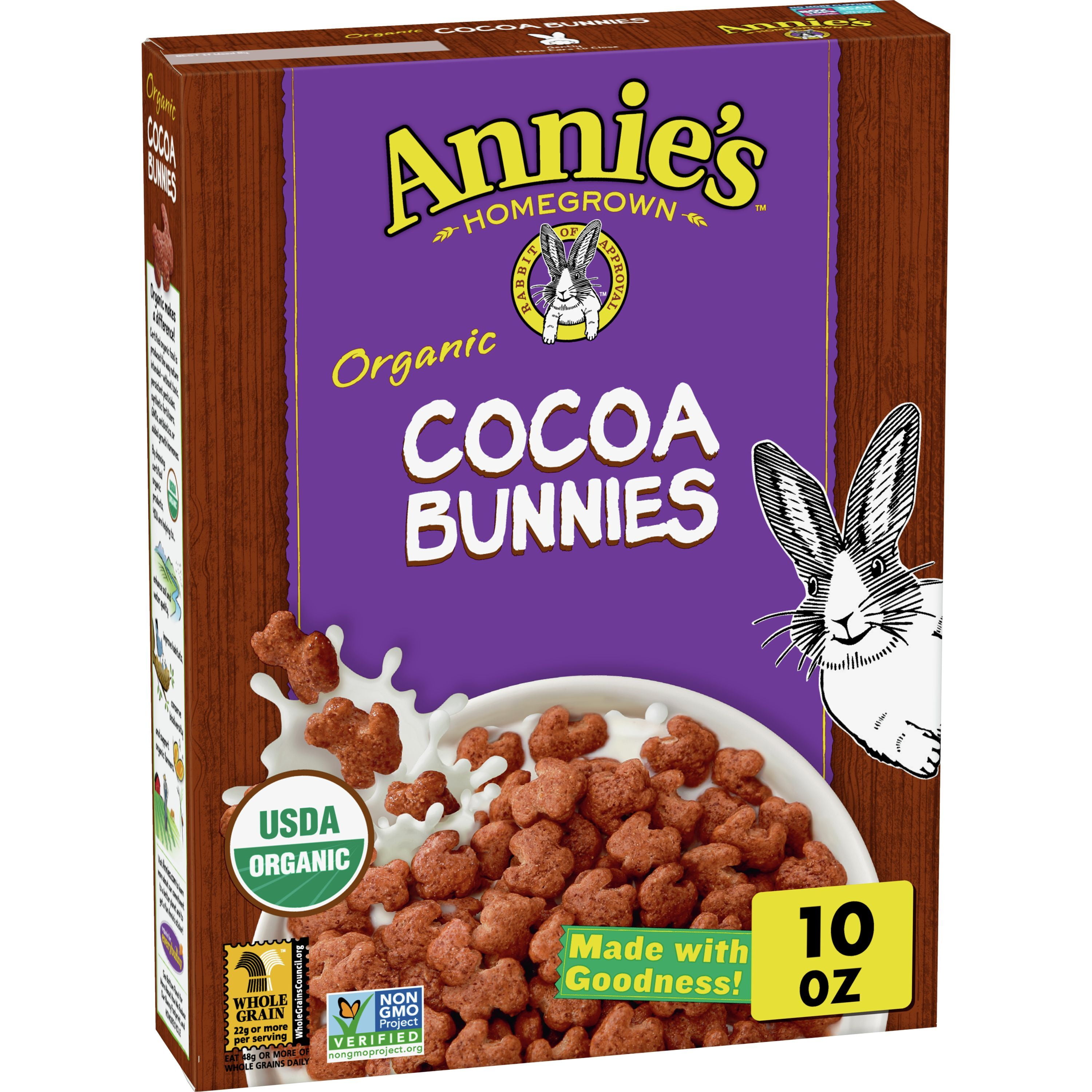 Annie's Organic Cocoa Bunnies Breakfast Cereal, 10 oz. Box