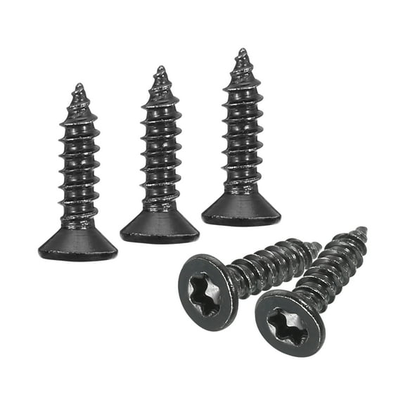 Uxcell 40Pack M3 x 12mm 304 Stainless Steel Flat Head Torx Screws Fit T10 Bit, Black