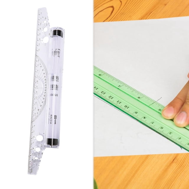 Regla paralela rodante, regla de ángulos, práctica y versátil, regla de dibujo liviana con rodillo, regla paralela rodante para la escuela
