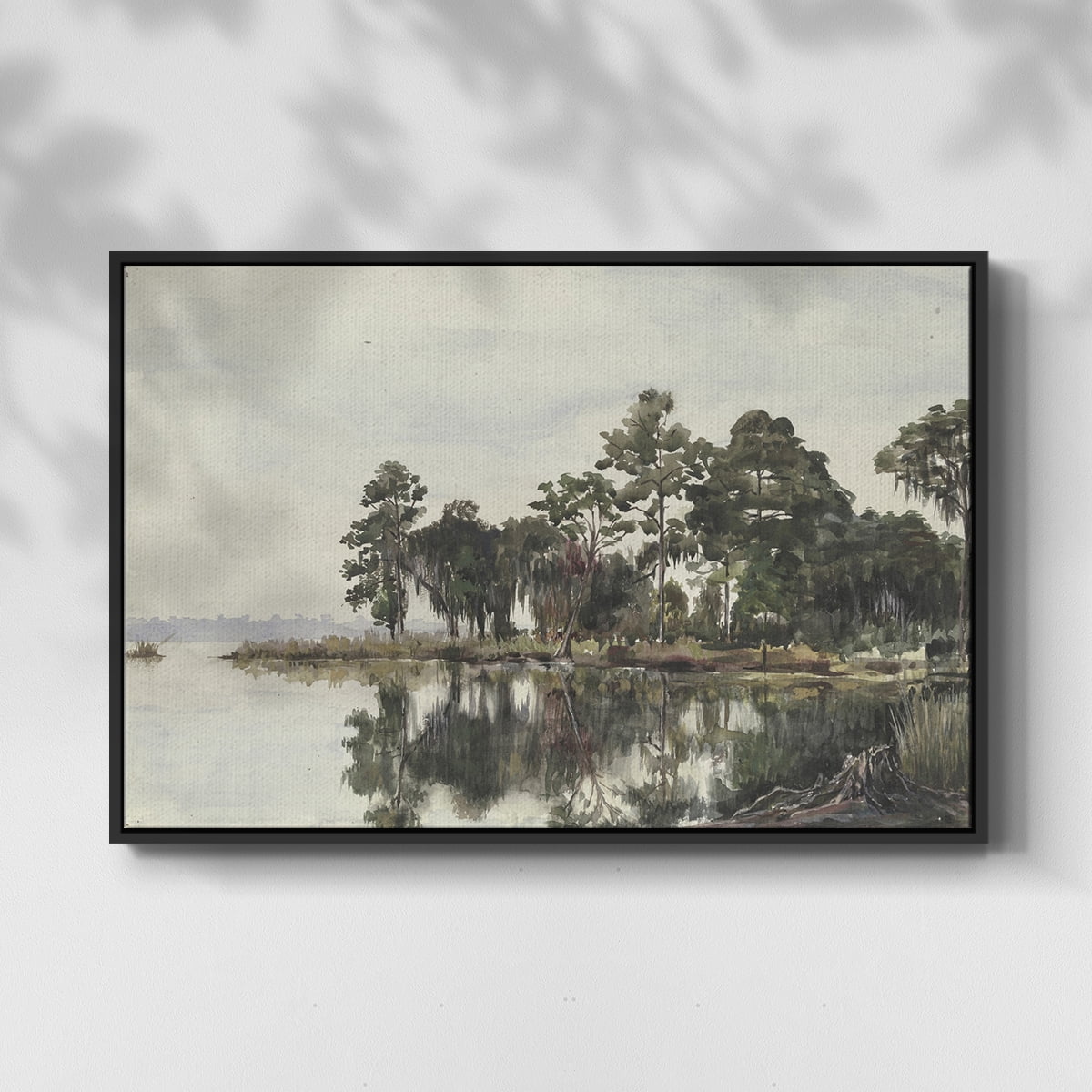Vintage Landscape-XL By Wexford Home Framed in Black Wood Gallery Wrapped Canvas 25 in. x 37 in.