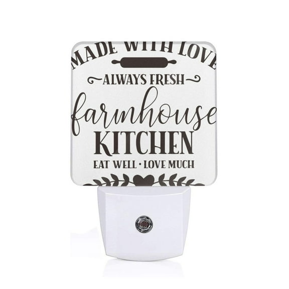 Led Night Light Plug Into Wall With Dusk To Dawn Light Sensor White Energy Efficient Nightlight For Bedroom Bathroom Kitchen Hallway Stairs Made With Love Always Fresh Farmhouse Kitchen