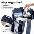 thumbnail image 4 of Fit + Fresh All The Things XL Tote Bag, Travel & Overnight Bag, Navy Stripe, 4 of 8