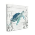 thumbnail image 3 of Stupell Industries Sea Turtle Ocean Botanicals Rustic Plank Pattern Graphic Art Gallery Wrapped Canvas Print Wall Art, Design by Carol Robinson, 3 of 5