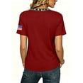thumbnail image 6 of JULMCOMO 4th of July Shirts Women Red White Blue V Neck 250th Anniversary Tops Patriotic Short Sleeve American Flag T Shirts Wine M, 6 of 6