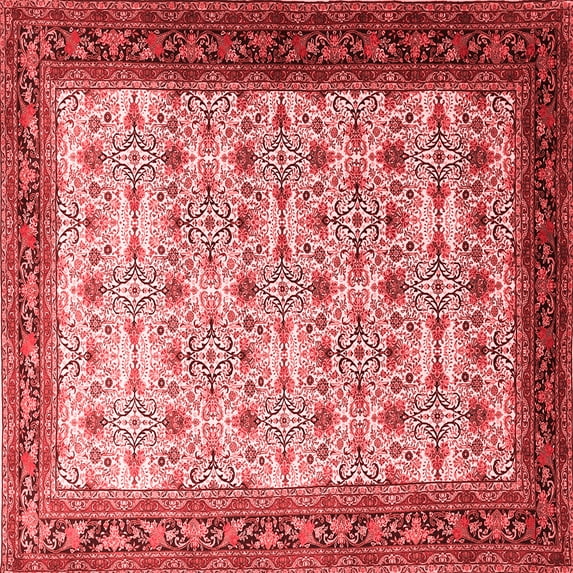 Ahgly Company Indoor Square Persian Red Traditional Area Rugs, 7' Square