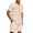Khaki, variant on Hurxie Men Summer Casual Short Sets Solid Short Sleeve Pocket Button Down Shirt Elastic Shorts 2 Piece Outfits Tracksuit White,L